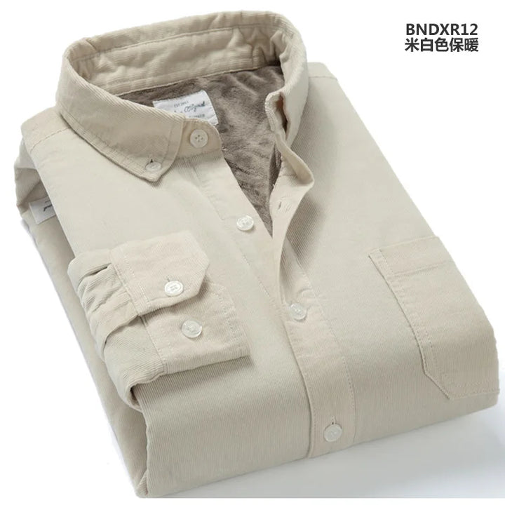 Men's Corduroy Shirt – Thick Fleece-Lined