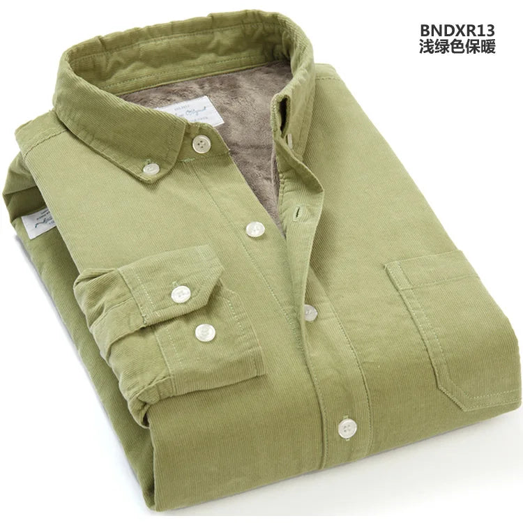 Men's Corduroy Shirt – Thick Fleece-Lined