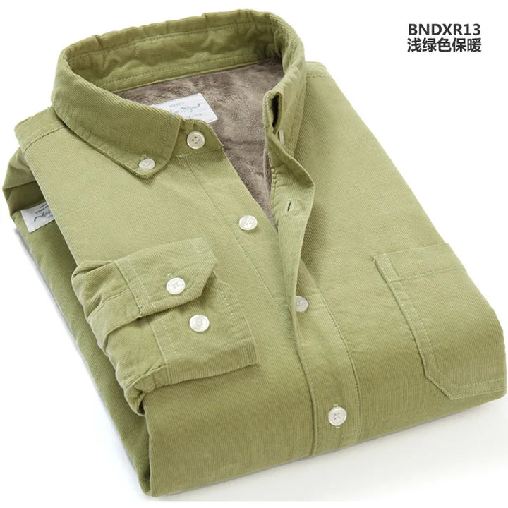 Men's Corduroy Shirt – Thick Fleece-Lined