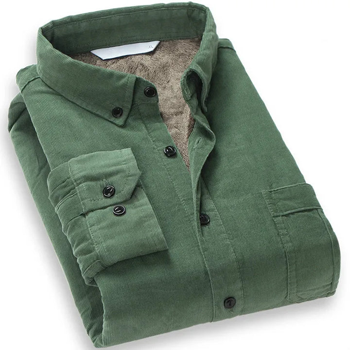 Men's Corduroy Shirt – Thick Fleece-Lined