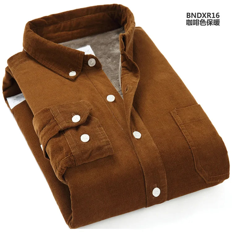 Men's Corduroy Shirt – Thick Fleece-Lined