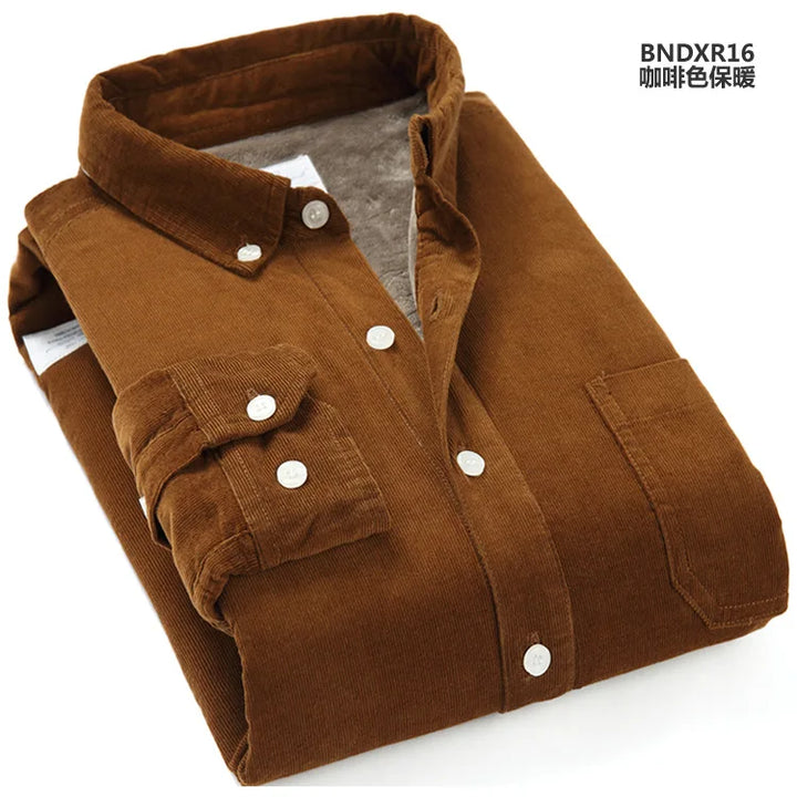 Men's Corduroy Shirt – Thick Fleece-Lined