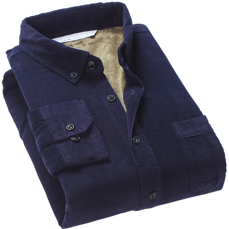 Men's Corduroy Shirt – Thick Fleece-Lined