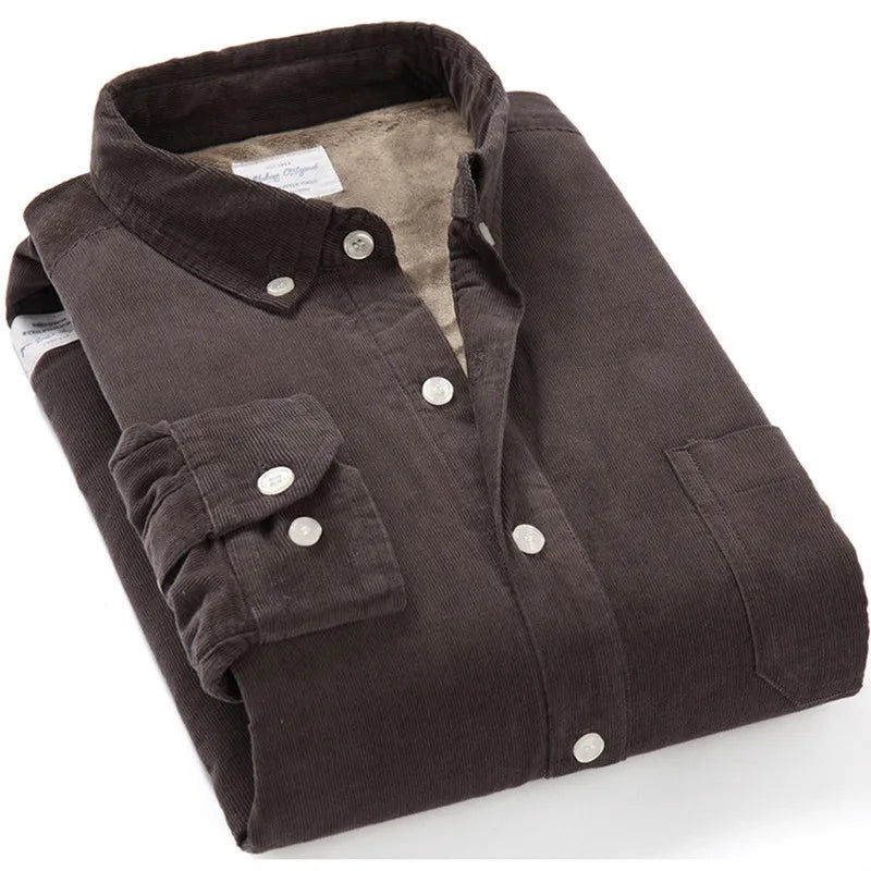 Men's Corduroy Shirt – Thick Fleece-Lined