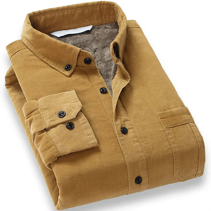 Men's Corduroy Shirt – Thick Fleece-Lined