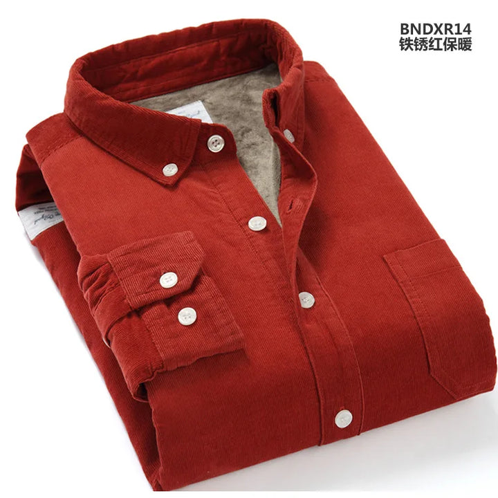 Men's Corduroy Shirt – Thick Fleece-Lined