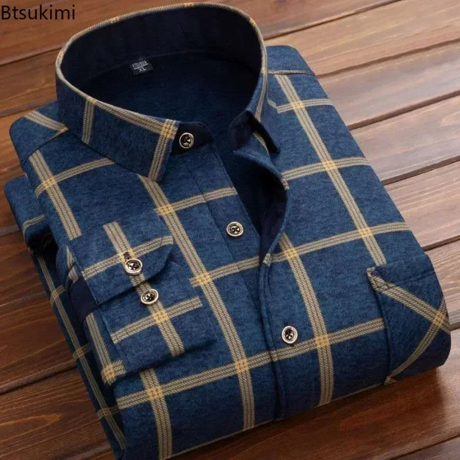 Met|Men's  Flannel Plaid Shirt