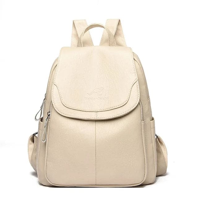 Greta - Leather anti-theft backpack