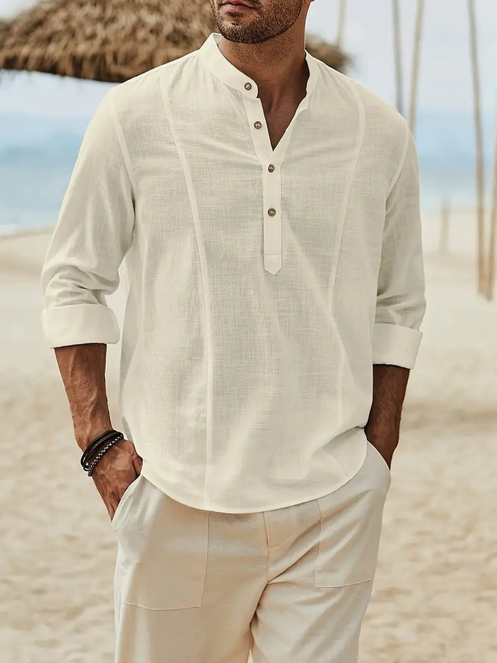 Henley™Mens linen Shirt