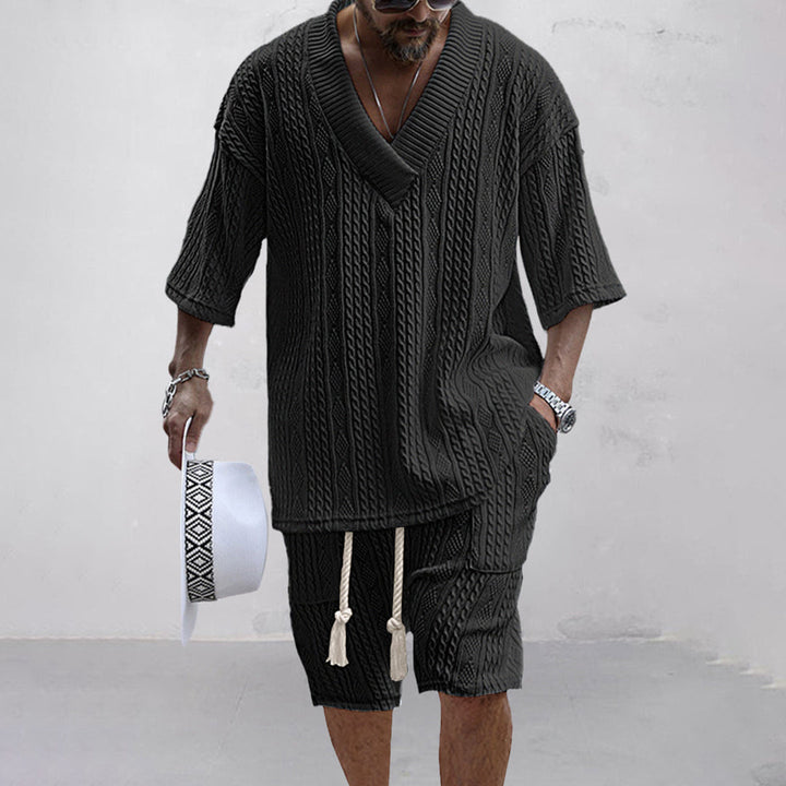 Eamon™ Knitted Shirt and Shorts Set