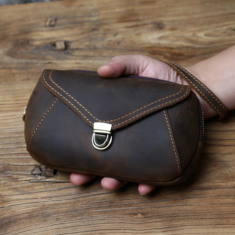 Men's Retro Leather Mobile Phone Bag