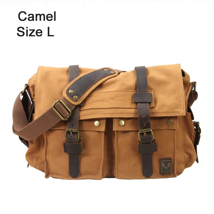 Vintage men  Messenger Bag Cotton Canvas