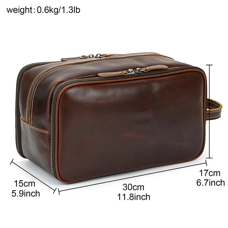 Cowhide Travel toiletry bag