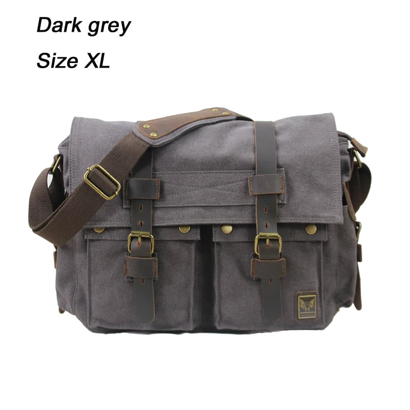 Vintage men  Messenger Bag Cotton Canvas