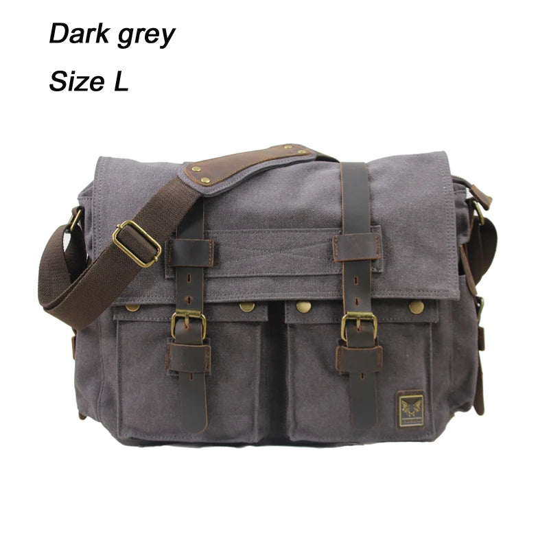 Vintage men  Messenger Bag Cotton Canvas