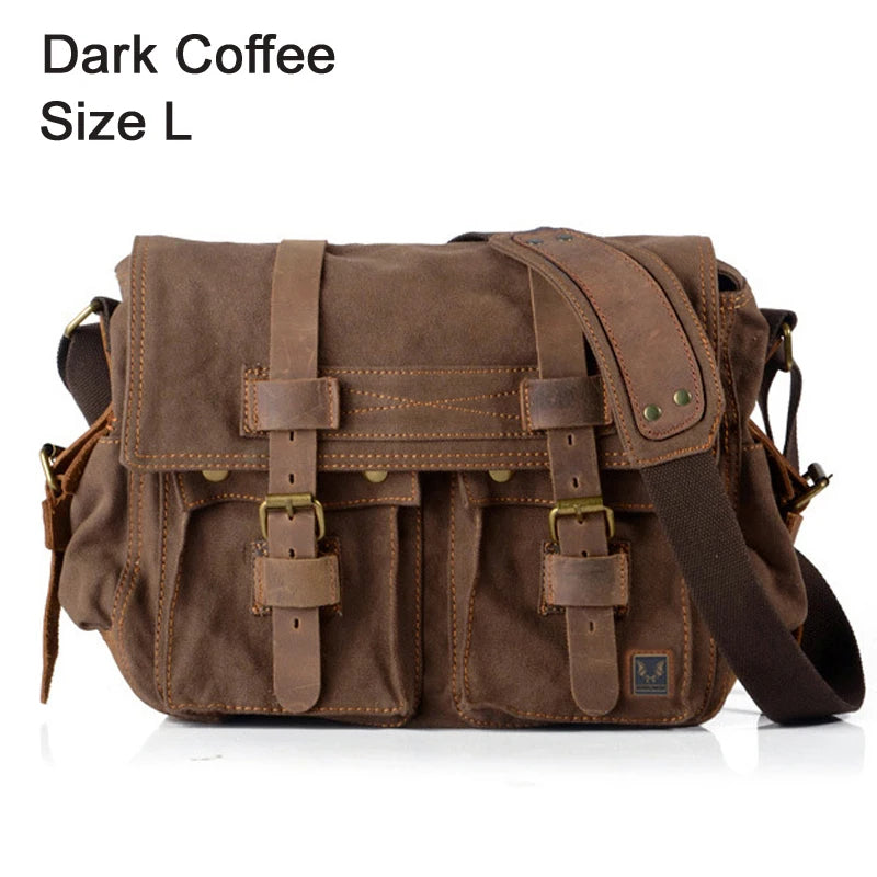 Vintage men  Messenger Bag Cotton Canvas