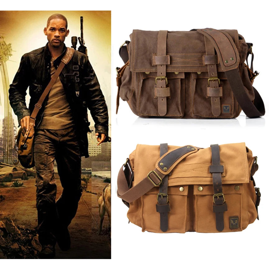 Vintage men  Messenger Bag Cotton Canvas