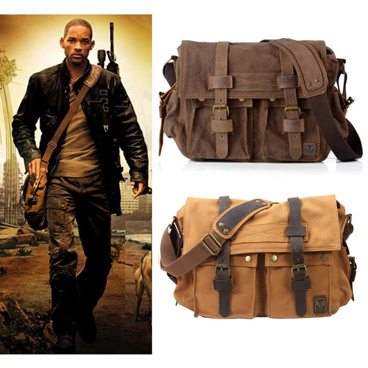 Vintage men  Messenger Bag Cotton Canvas