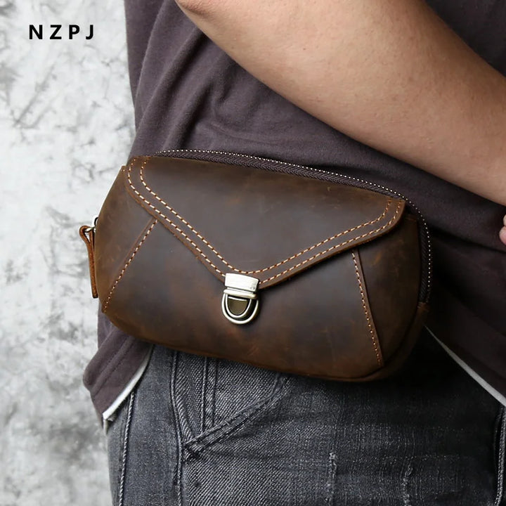 Men's Retro Leather Mobile Phone Bag
