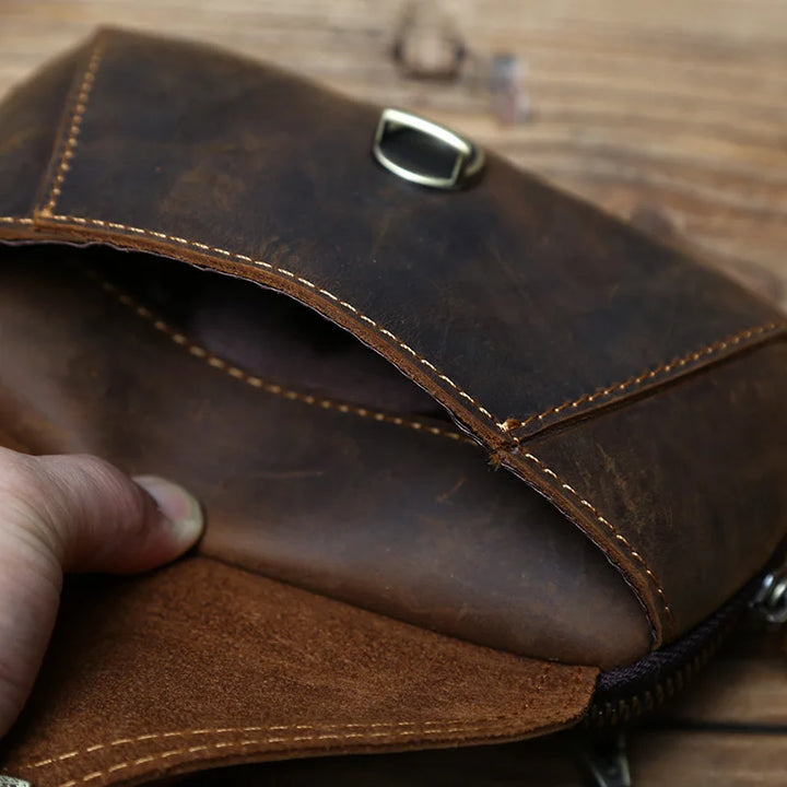 Men's Retro Leather Mobile Phone Bag