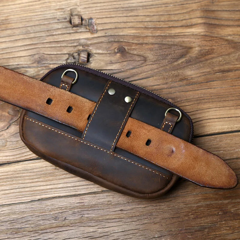 Men's Retro Leather Mobile Phone Bag