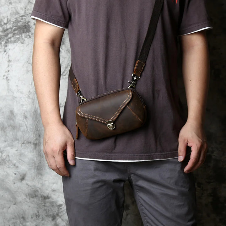 Men's Retro Leather Mobile Phone Bag