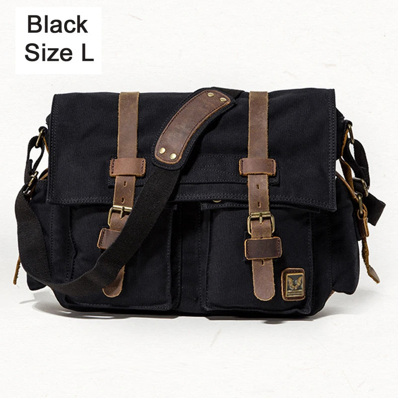 Vintage men  Messenger Bag Cotton Canvas