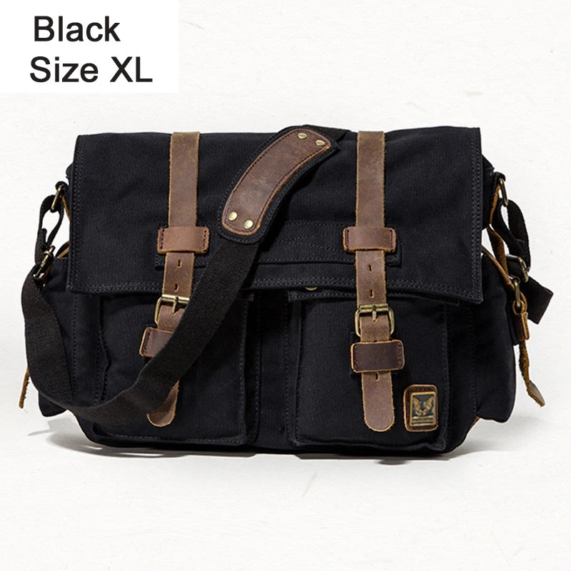 Vintage men  Messenger Bag Cotton Canvas
