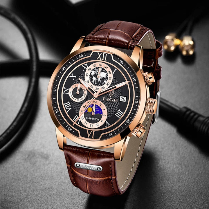 Premium Leather Band Chronograph Watch