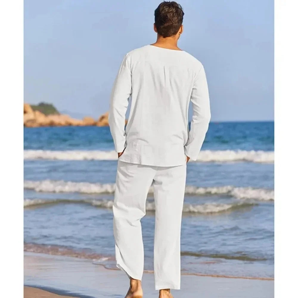 Jams™ Cotton Linen Two-Piece Men's Set