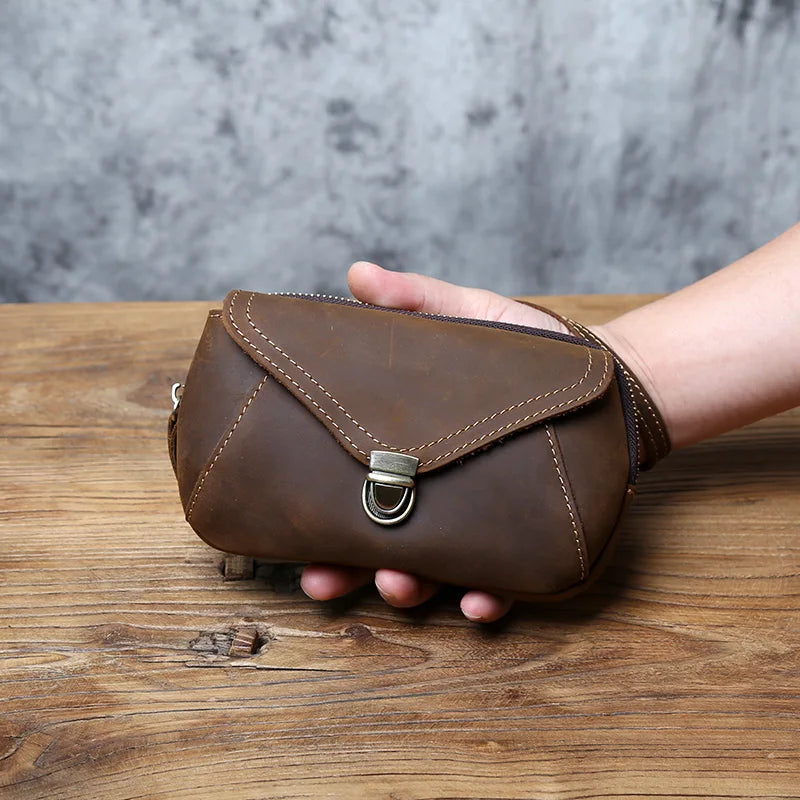 Men's Retro Leather Mobile Phone Bag