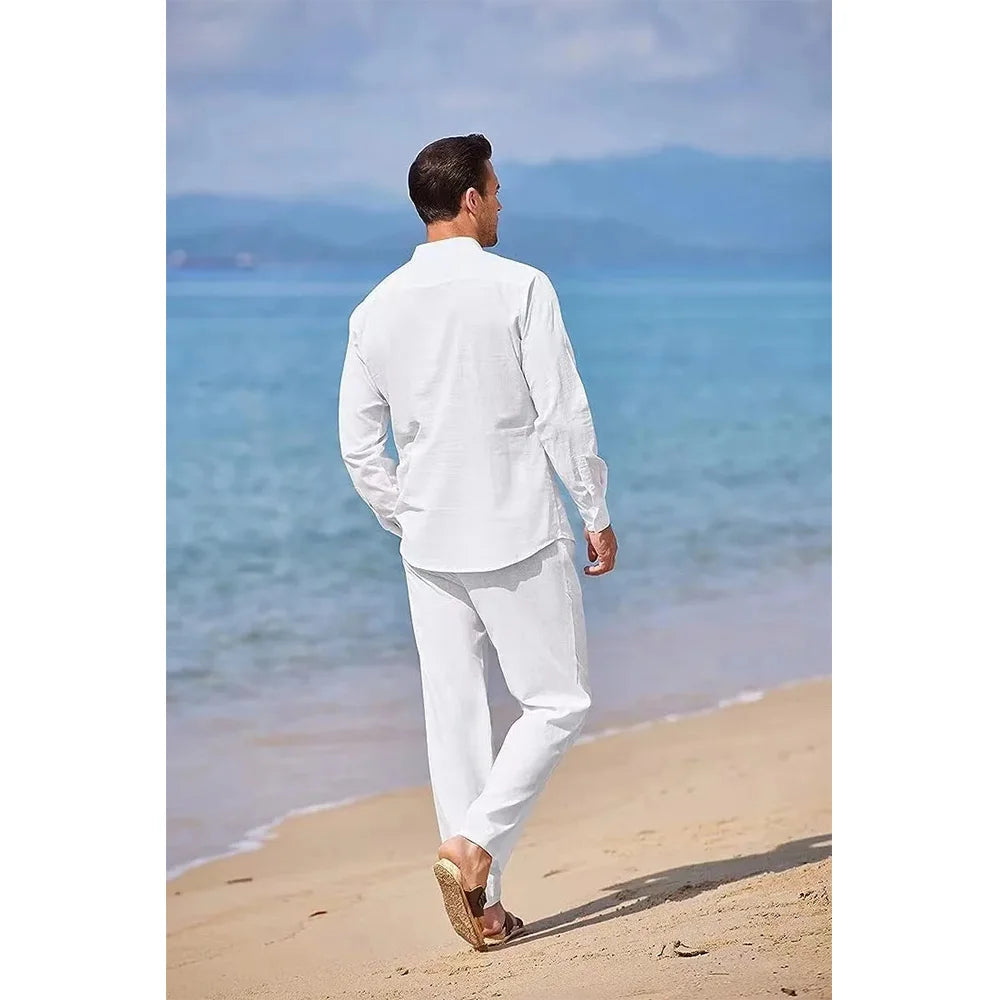 Mark™ Mens Vintage  Cotton Linen Two Piece