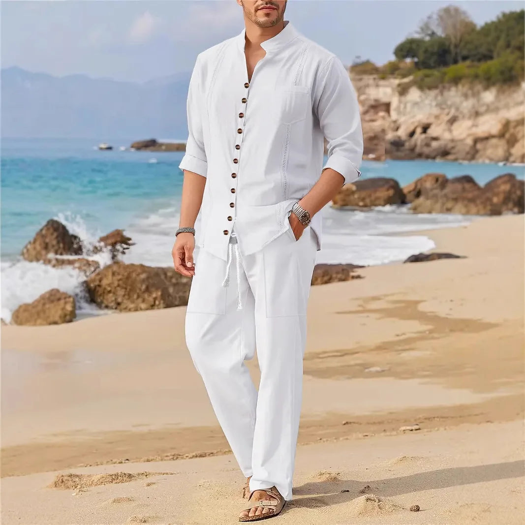 Joliz™Men's Cuban Style  Pants Set