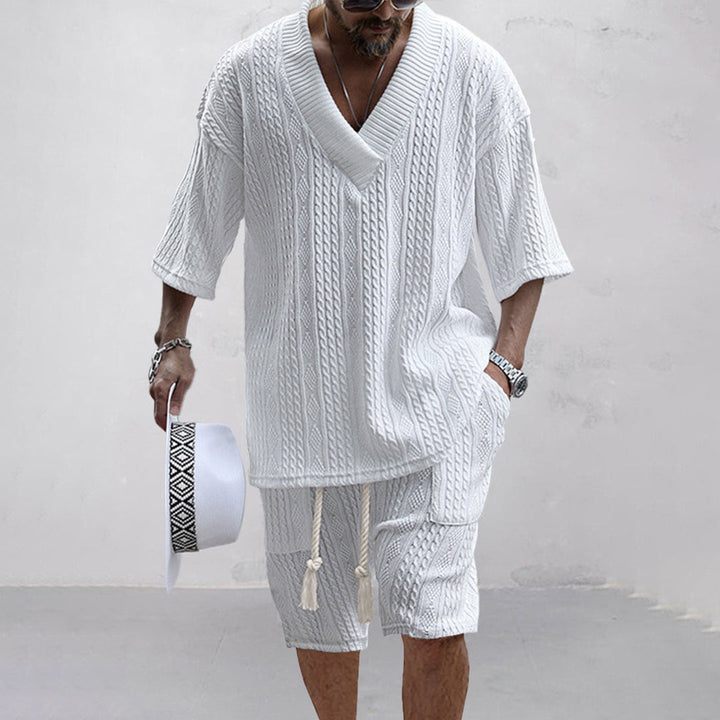 Eamon™ Knitted Shirt and Shorts Set