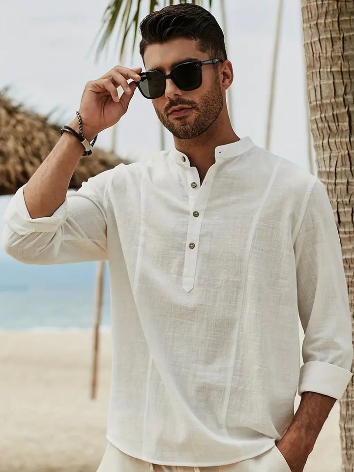 Henley™Mens linen Shirt